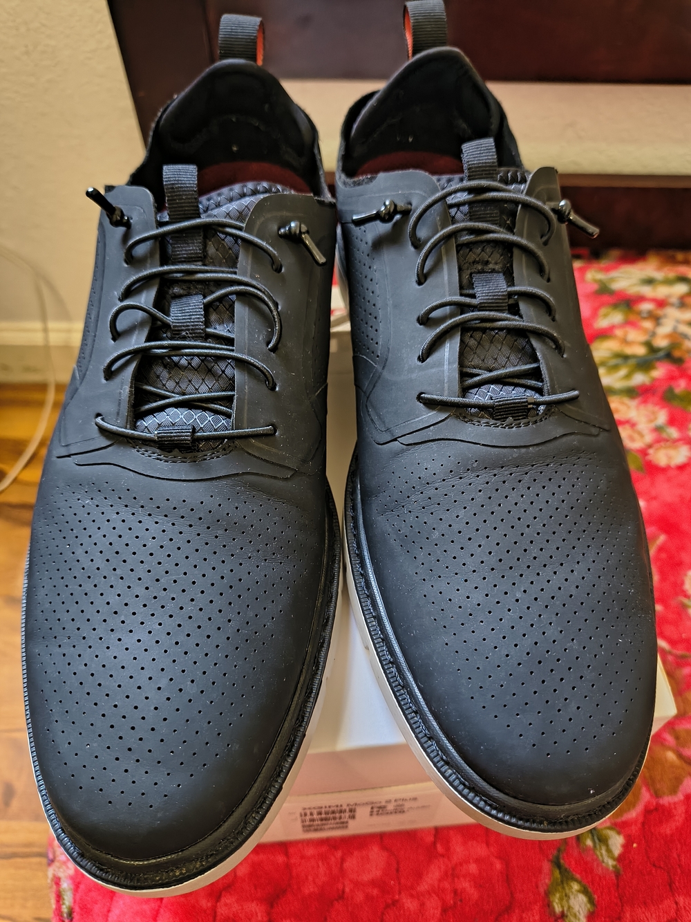 Stacy Adams Black Perforated Slip-On Loafers